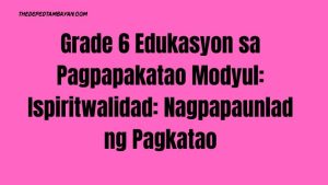 Grade 6 Edukasyon sa Pagpapakatao Modyul: Ispiritwalidad: Nagpapaunlad ...